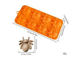 Molde silicona 8 arañas Halloween
